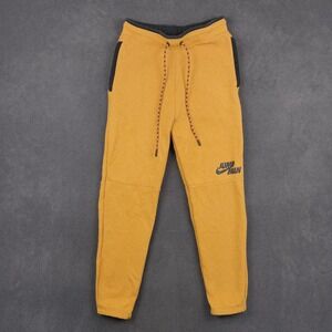 Nike Jordan Jumpman Fleece Joggers Mens Small Light Curry Yellow DJ0260-738